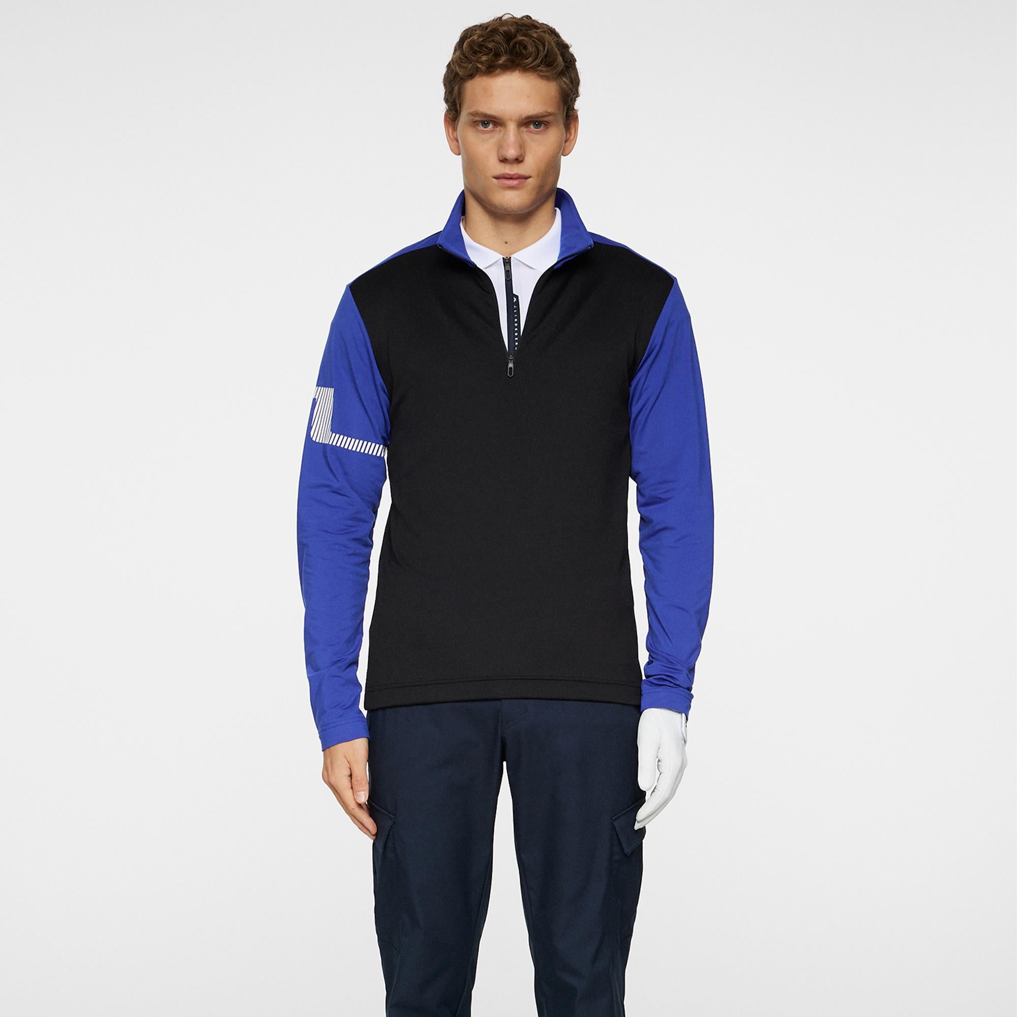 J Lindeberg Heath Strike Mens Golf Mid Layer Clematis Blue